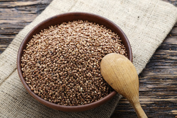 raw buckwheat on the table