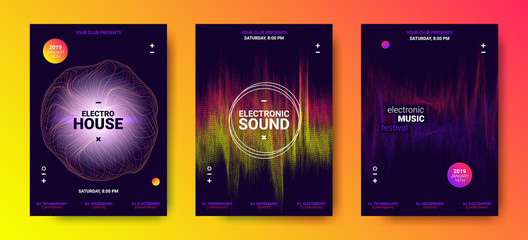 Electronic Music Posters with Sound Amplitude.