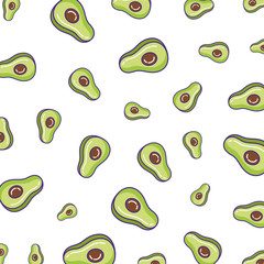 fresh avocado half pattern
