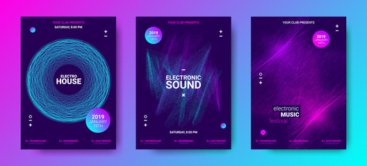 Electronic Music Posters with Sound Amplitude.