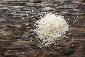raw rice on the table