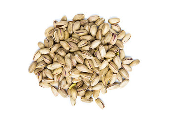 pistachios on a white background