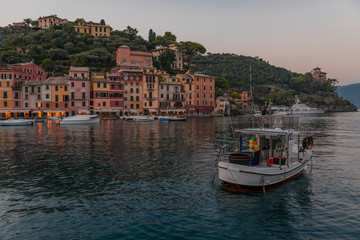 Portofino and the fishing vessel