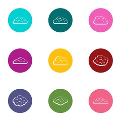 Fog icons set. Flat set of 9 fog vector icons for web isolated on white background