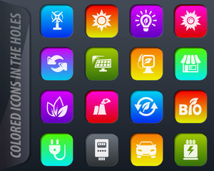 Alternative energy icons set