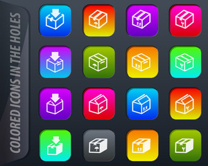 Simple icons set of box