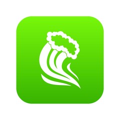 Foamy splash icon digital green for any design isolated on white vector illustration