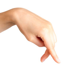 Female hand showing walking or dancing fingers