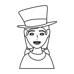 young woman with christmas elegant hat