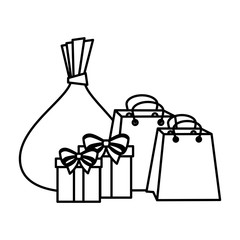 gifts boxes presents and shopping bags