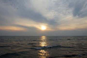 before the sunset at the sea