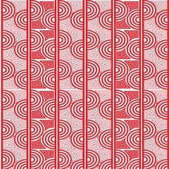 Abstract geometric pattern with wavy lines, stripes. A seamless vector background. Pink and white ornament