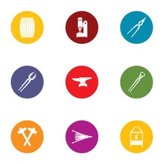 Ductile icons set. Flat set of 9 ductile vector icons for web isolated on white background