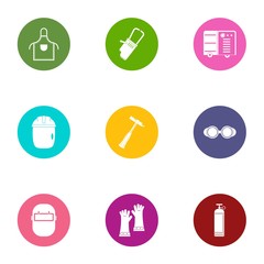 Fototapeta premium Ore icons set. Flat set of 9 ore vector icons for web isolated on white background