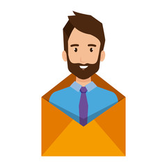 businessman in envelope character