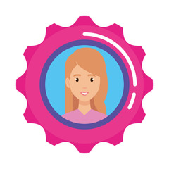 young woman with gears