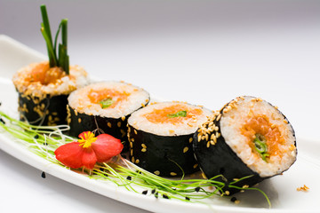 food dish sushi cocktails