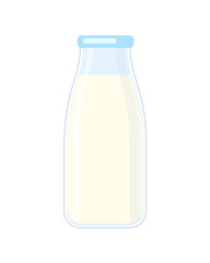 Milk bottle vector illustration isolated on white background.