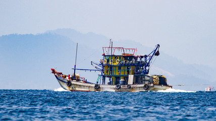 Malaysian fishing vessel on the way to the fishing ground