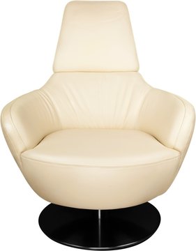 Leather and Modern White Armchair - Isolated