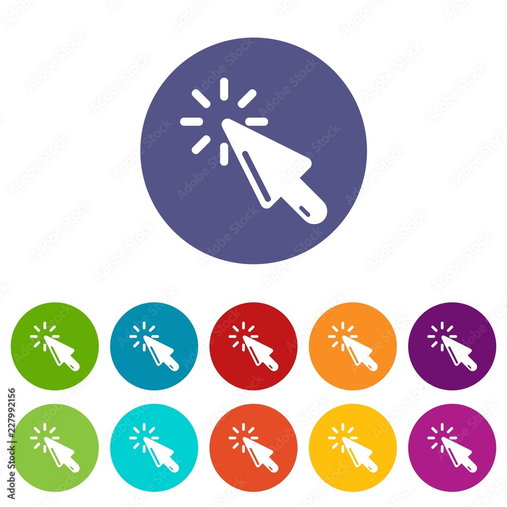 Poster cursor click icon. simple illustration of cursor click vector icon for web