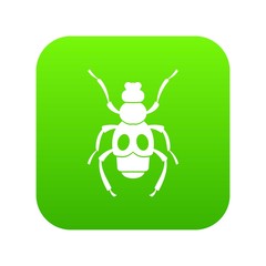 Beetle insect icon digital green for any design isolated on white vector illustration