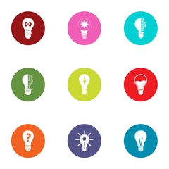 Spotlight icons set. Flat set of 9 spotlight vector icons for web isolated on white background