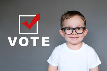Cute Kid encouraging others to register and vote
