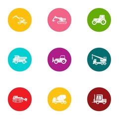 Unit icons set. Flat set of 9 unit vector icons for web isolated on white background