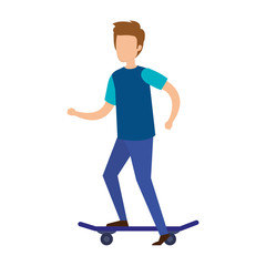 young man in skateboard character