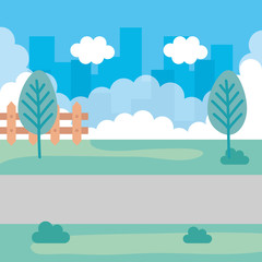 Fototapeta premium park landscape scene icon