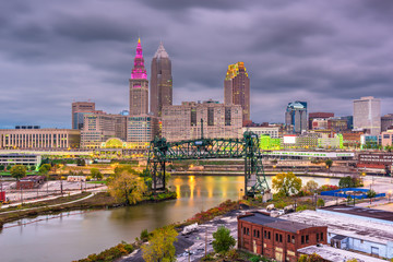 Obraz premium Cleveland, Ohio, USA Skyline