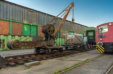 Schienenkrahn alt der Hamburger Hafenbahn