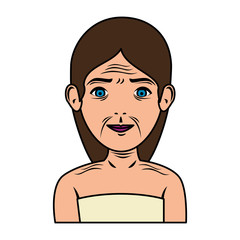 old woman in towel treatment character