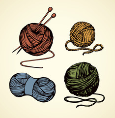 Knitting. Vector drawing