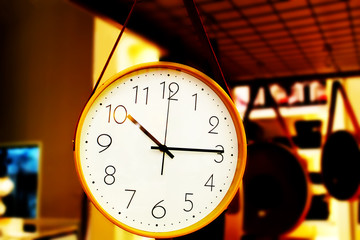 Stylish Wooden frame wall Clock with leather suspension