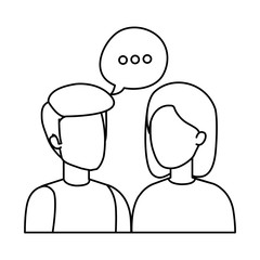 couple with speech bubbles