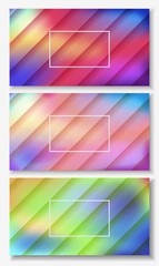 Fototapeta premium Paper cut banners with liquid abstract background with blue, pink, purple stripes. Vector design layout