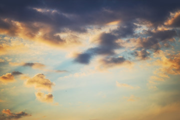 Fototapeta premium Sunset dramatic sky clouds