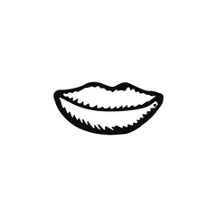 Naklejka premium lips icon. sketch isolated object