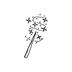 magic wand icon. sketch isolated object