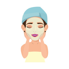 beautiful woman in treatment facial