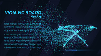 Ironing Board made of particles. An Ironing Board consists of small circles and dots. Vector illustration