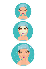 card with women in towel facial treatment