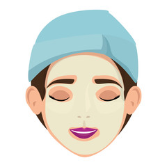 beautiful woman in treatment facial