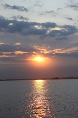 Fototapeta premium sunset on the river Volga