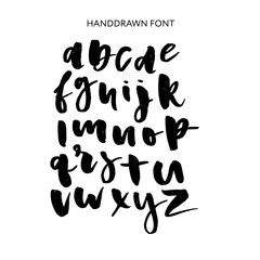 Hand drawn lettering set. Vector Alphabet. Custom Typography for Designs: Logo, for Poster, Invitation, etc.