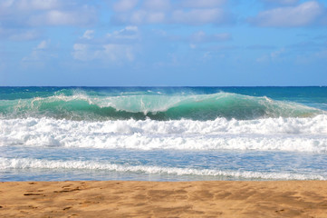 Fototapeta na wymiar Aqua Waters of Polihale Beach State Park Kauai