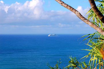 Cruise Ship Transports Tourists to Kauai Hawaii