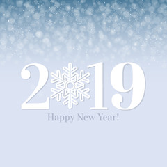 Fototapeta na wymiar 2019 Happy New Year Postcard
